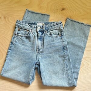 Topshop Straight Leg Light Wash Jeans